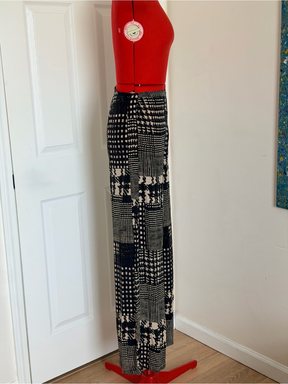 $285 Vintage Winter Kate Silk Wide Leg Pants Culottes High Rise S Tall Palazzo - Picture 5 of 12